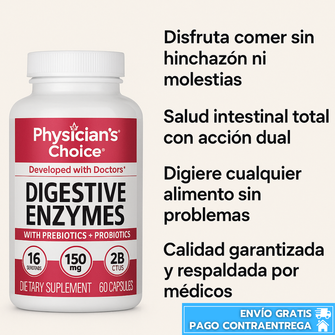 Enzimas Digestivas™: Cápsulas que mejoran la digestión y reducen molestias después de las comidas