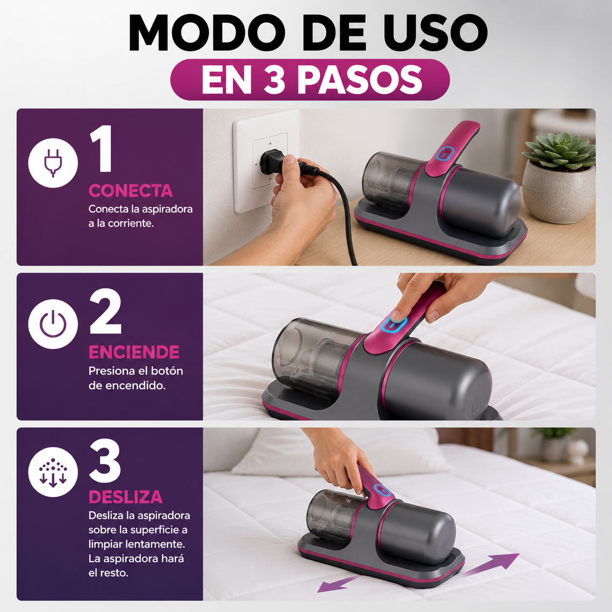 Clean Master™: Aspiradora de Acaros y Polvo Recargable
