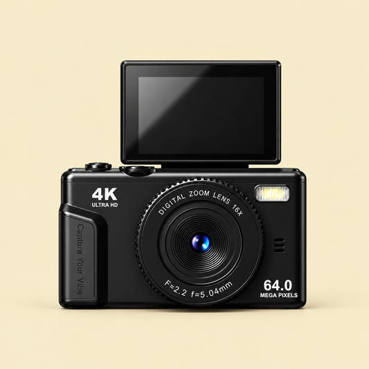Varton Life™ Cámara Digital 4K con Pantalla Abatible