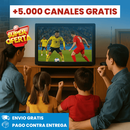 Antena Digital 4K + 3.000 Canales, Películas y Series
