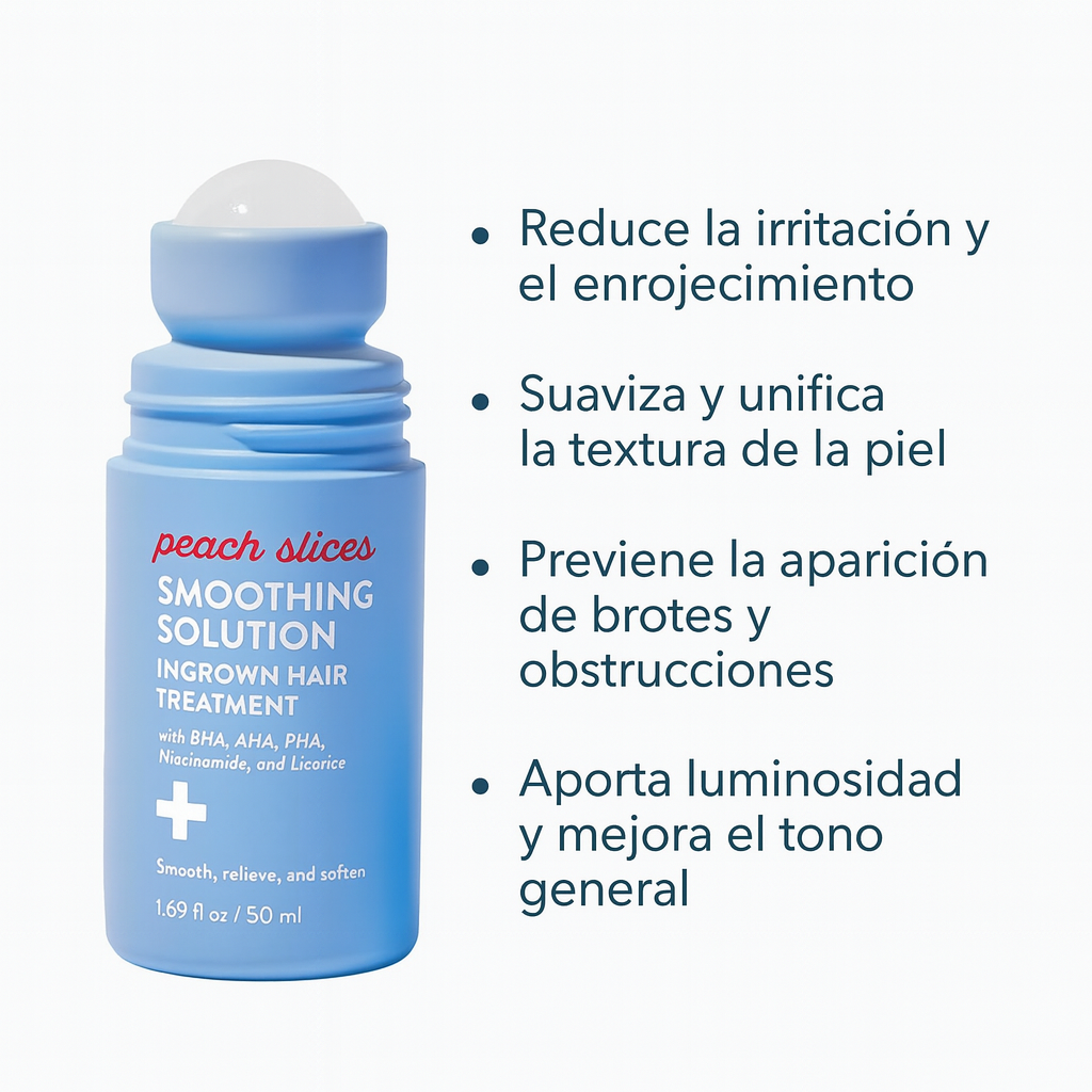 Peach Slices™: Roll-on que Suaviza la Piel y Previene Vellos Encarnados, Irritación y Manchas
