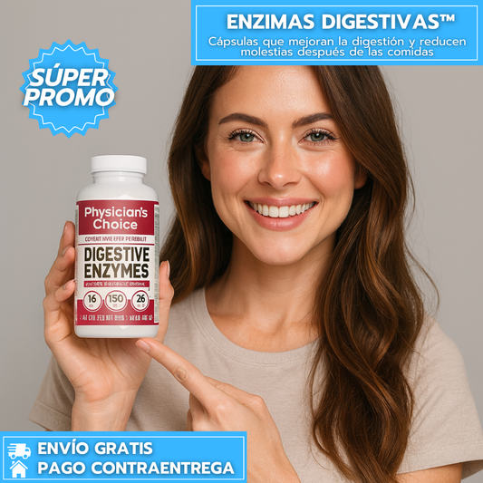 Enzimas Digestivas™: Cápsulas que mejoran la digestión y reducen molestias después de las comidas