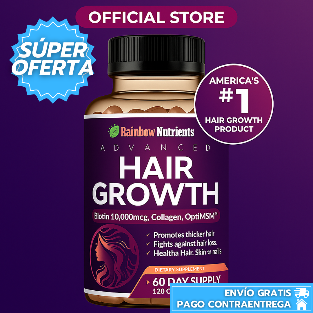 HairGrowth™: Cápsulas para fortalecer el crecimiento del cabello, la piel y las uñas.