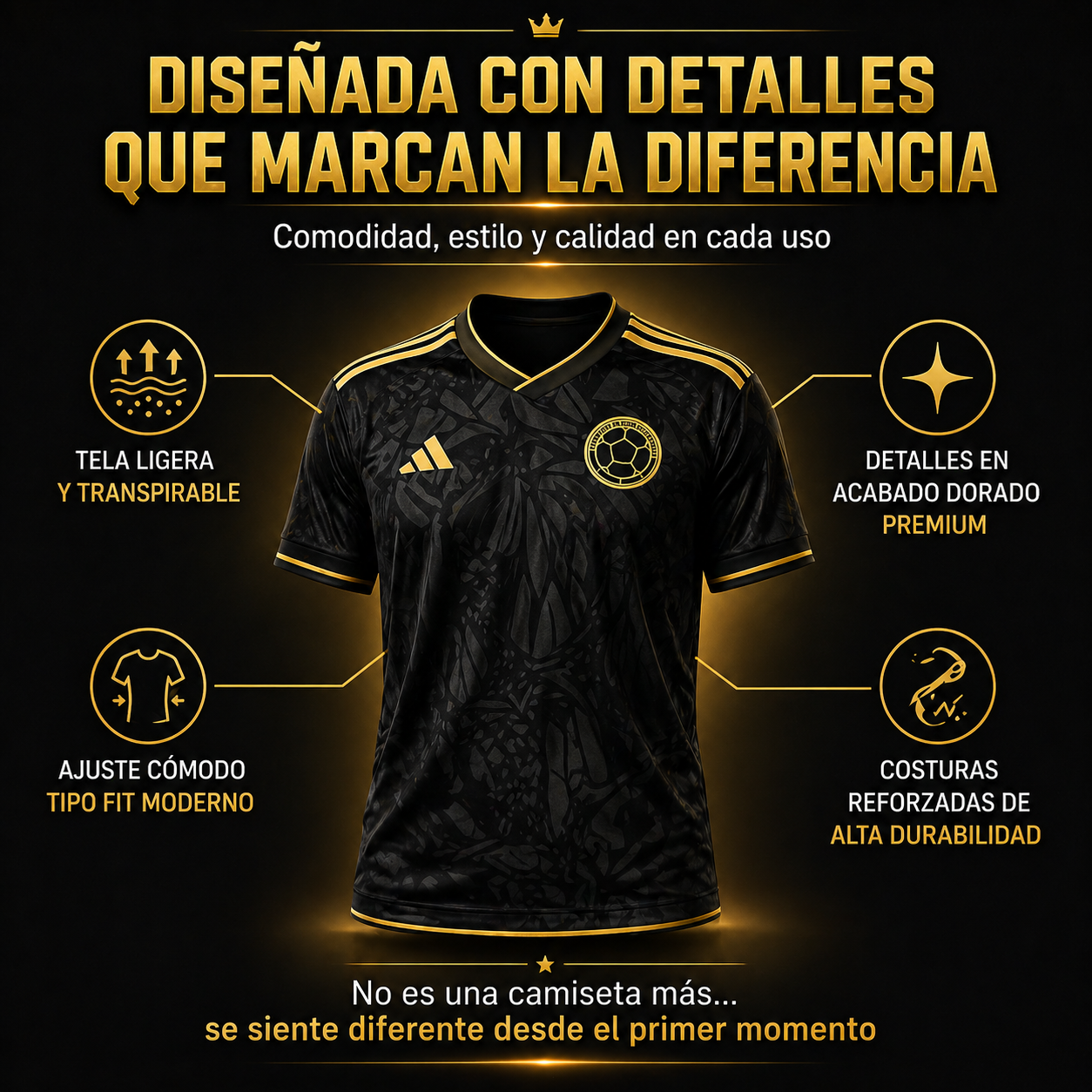Camiseta Colombia Gold & Black™ - EDICION LIMITADA ORIGINAL 2026