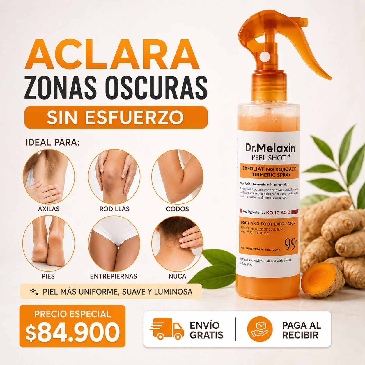 Dr Melaxin Spray™: Adiós a manchas y aclara tu piel en esas zonas oscuras