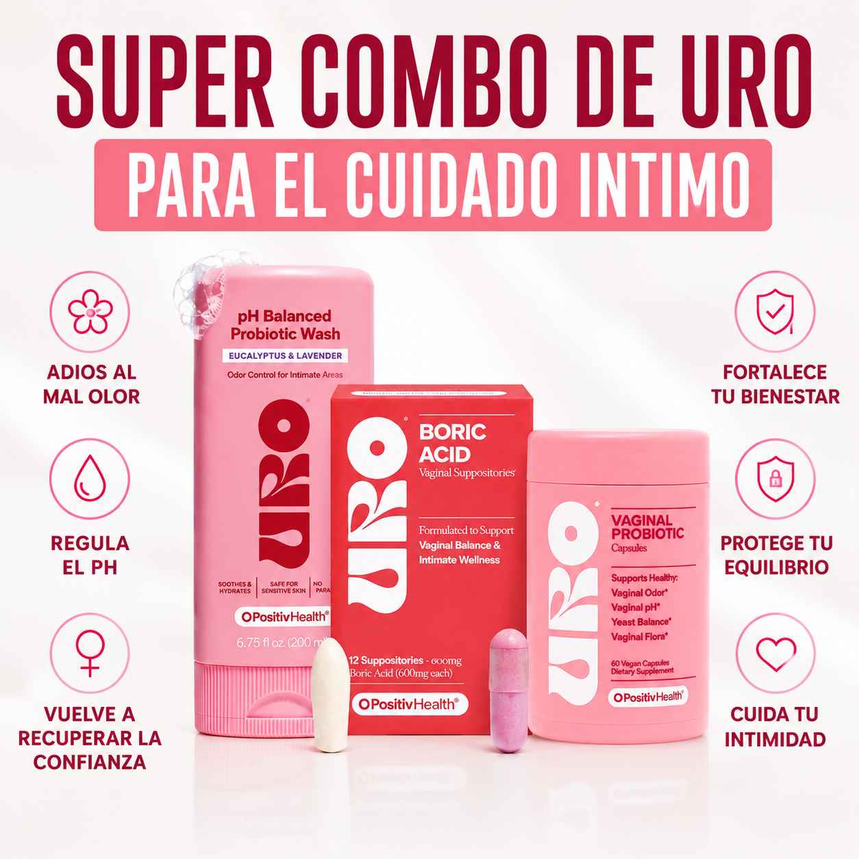 Kit Completo URO™ : Probióticos Vaginales + Óvulos + Jabón Íntimo