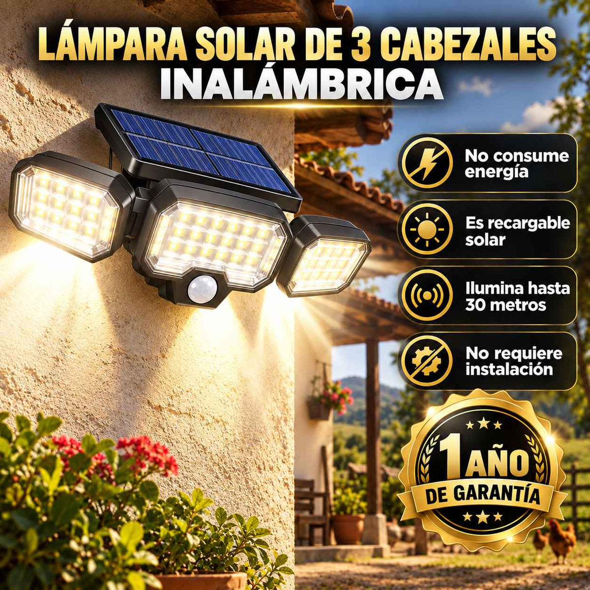 Lampara Solar Potente x3