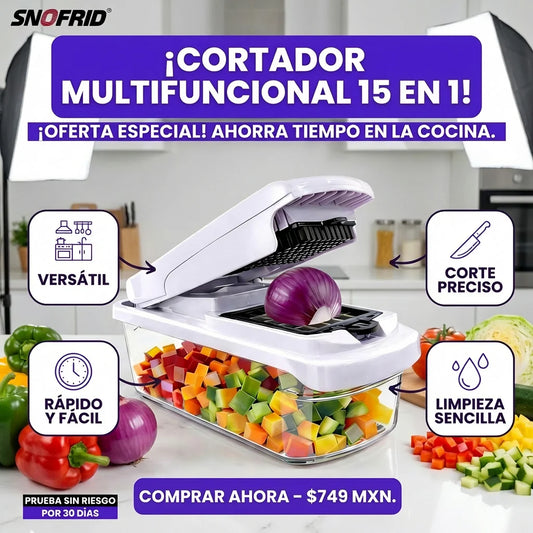 Cortador y Rallador Multifuncional de Cocina 15-1
