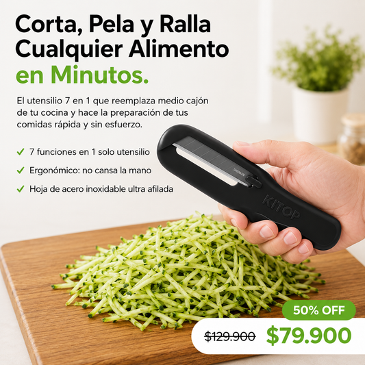 Utensilio Rayador, Cortador y Pelador 7 en 1