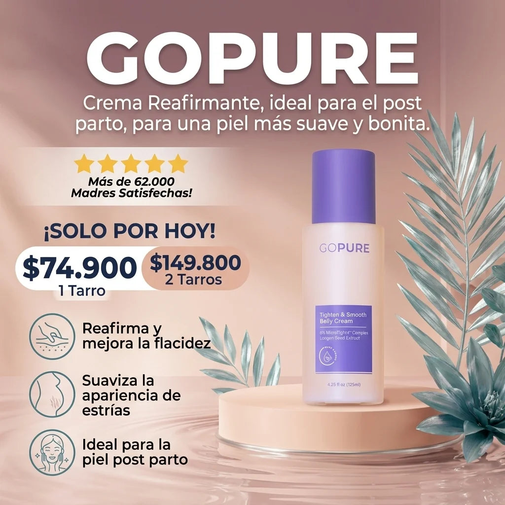 Oferta especial 2x1: GoPure Crema Reafirmante Anti Flacidez