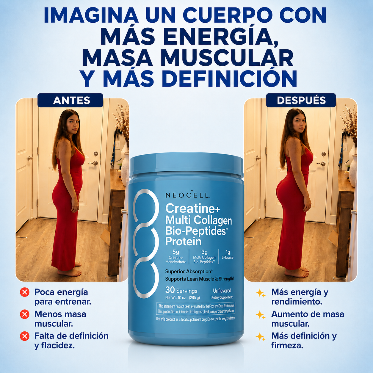 Oferta especial: Creatina Monohidratada Neocell Con Multi Colágeno