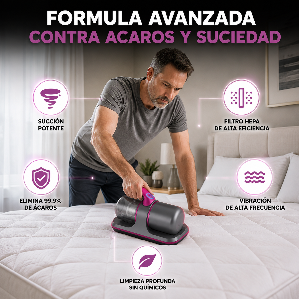 Clean Master™: Aspiradora de Acaros y Polvo Recargable
