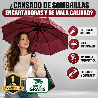 Sombrilla Automatica Linterna LED