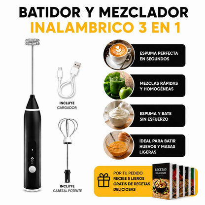 BatiPro™: Mezcla, bate y espuma tus bebidas en segundos